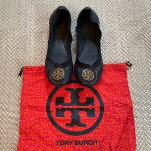 Tory Burch Caroline Ballet Flats Navy Blue